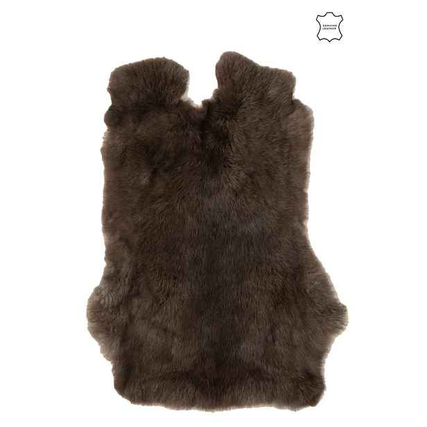 Tmavě hnědá králičí kůže Rabbi -  34*45cm J-Line by Jolipa