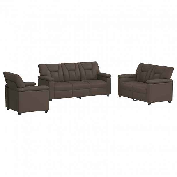 vidaXL Set pohovek 3 pcs Šedá Umělá kůže