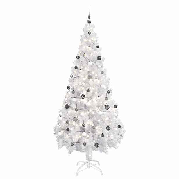 vidaXL Umělý vánoční stromek s LED a sadou koulí 180 cm 620 větviček