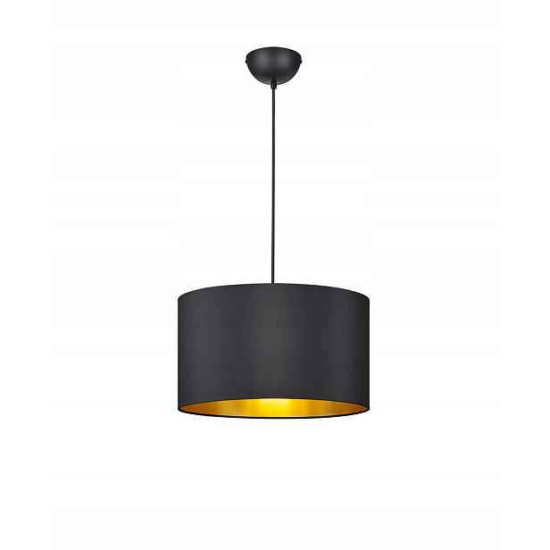 Závěsná lampa s černým a zlatým stínítkem Trio