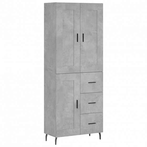 vidaXL Skříň highboard betonově šedá 69,5x34x180 cm kompozitní dřevo
