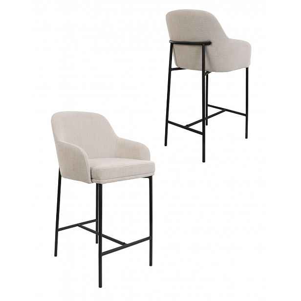 Barová židle Zafiro Arm Black, béžová