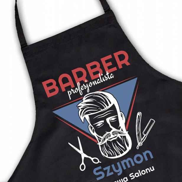 Černá zástěra pro Barbera do obývacího pokoje Vaše Jméno