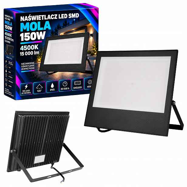 Halogen Led Venkovní reflektorová lampa Výkonná 150W 4500K IP65