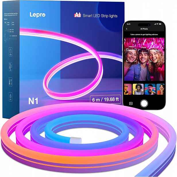 Lepro N1 Ai Smart Rainbow Neon Světelná lišta 6M Led pásek inteligentní