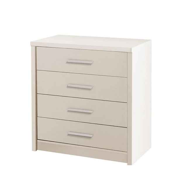 MASSENO KOMODA KALISTA, 80/83/45 cm se 4 zásuvkami a dvířky, béžová