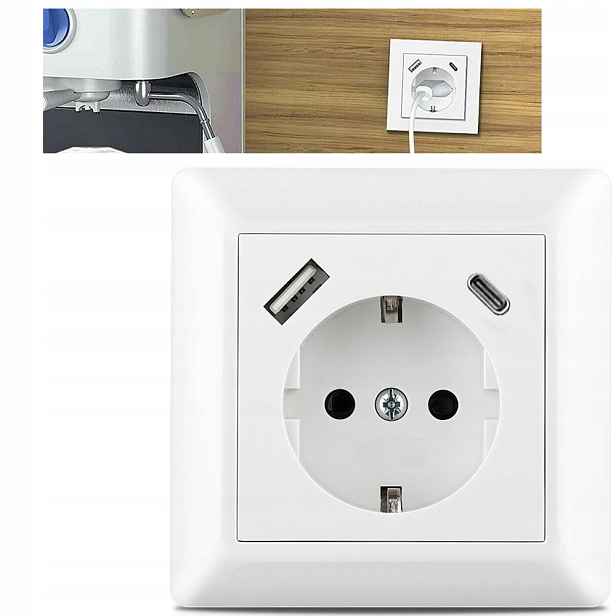 Systém Zásuvek Usb, Jednozásuvková Podomítková Nástěnná Zásuvka S Usb