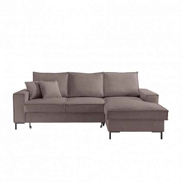 P & B ROHOVÁ SEDAČKA, textil, šedavě hnědá