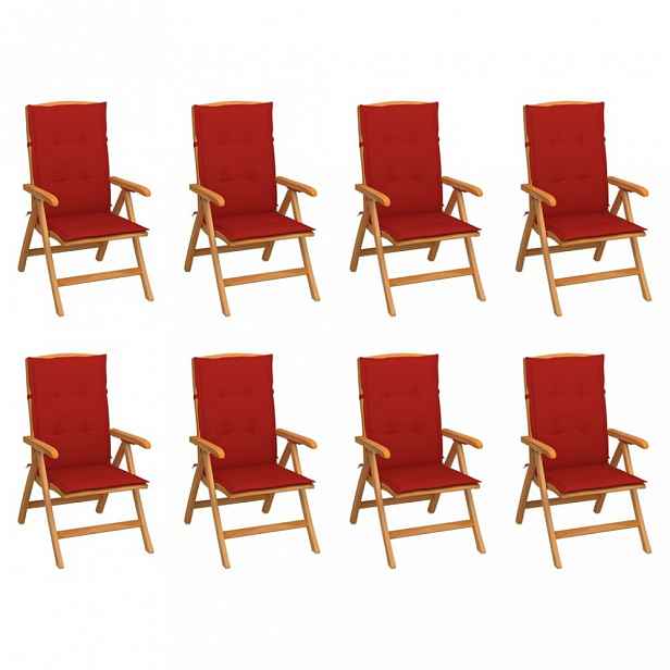 Zahradní židle teak / látka Červená