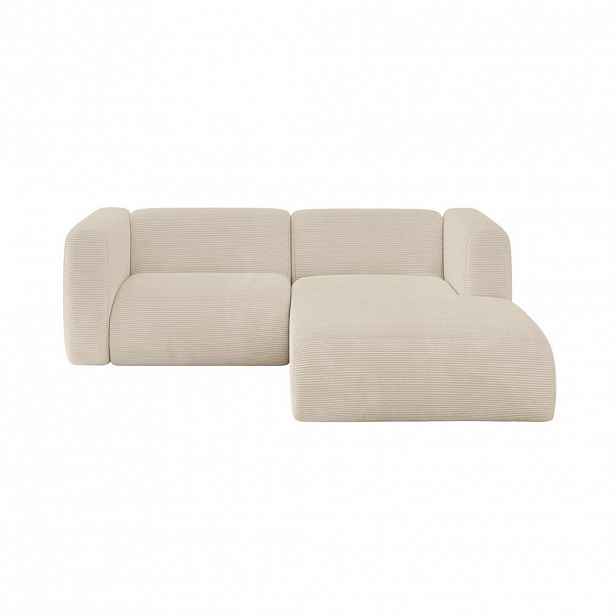 ALTDECOR ROHOVÁ SEDAČKA S PRAVOU OTOMANOU MIRA-L1 227x179x89 Béžová Manšestr