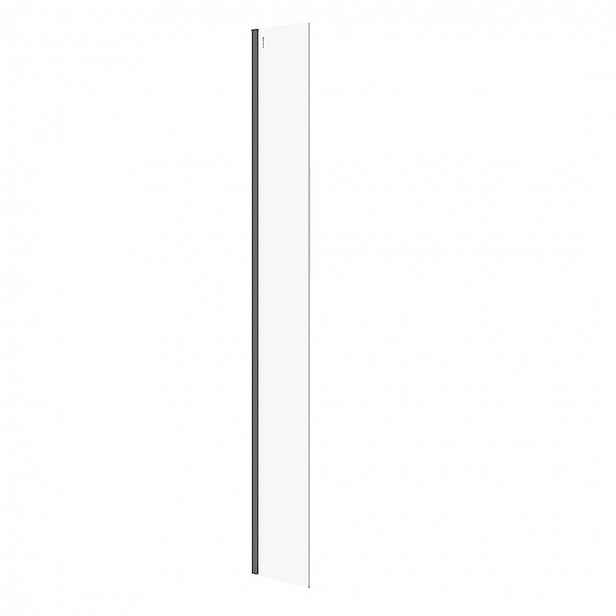 Cersanit Mille - Pevná boční stěna pro Walk-In, 30x200 cm, černá/čiré sklo S161-015