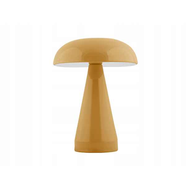 Stolní lampa ve tvaru hřibu Led Rachel, bezdrátová, Ø 15,5 cm, žlutá
