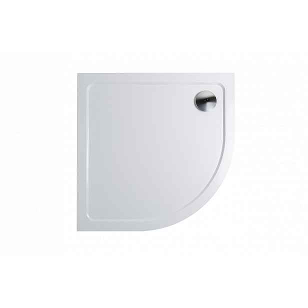 THOR Sprchová vanička z litého mramoru, čtvrtkruh, R550 90x90x3