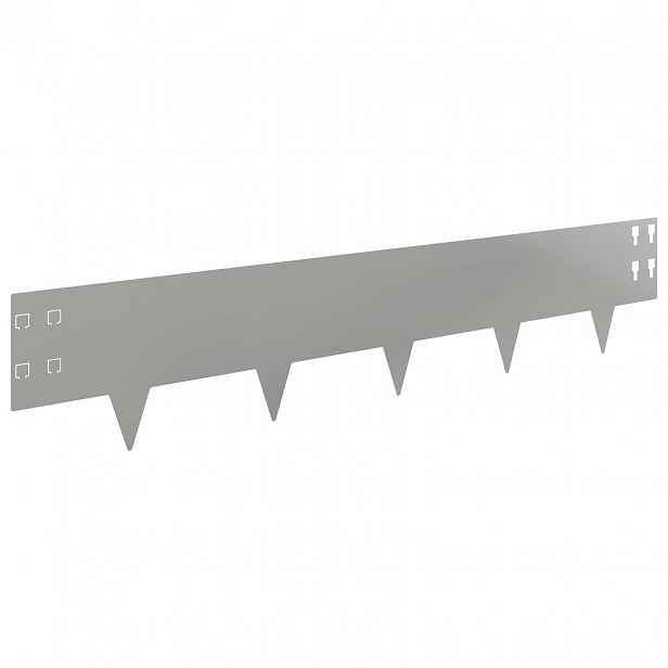 vidaXL Okraj trávníku 10 ks 100 x 20 cm Ocel Stříbrná
