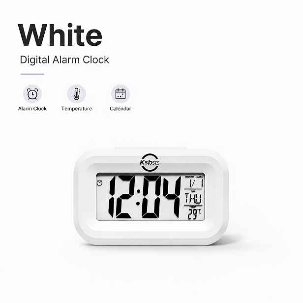 TEMU Digitální budík s ukazatelem teploty , LCD stolní hodiny do ložnice, pracovny, kanceláře a domácnosti, baterie není součástí balení
