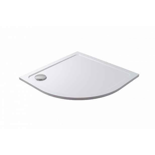 THOR Sprchová vanička z litého mramoru, čtvrtkruh, R550 90x90x3 - levý odpad