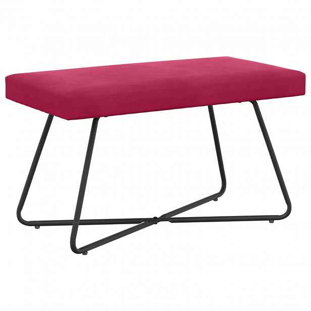 vidaXL lavice Víno Červené 80 x 40 x 45 cm Samet