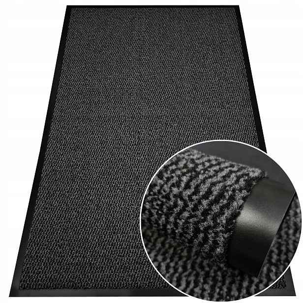 Vstupní Stěrač Pod Dveře Černý 90x150 Podgumovaná Velká Absorpční Podložka