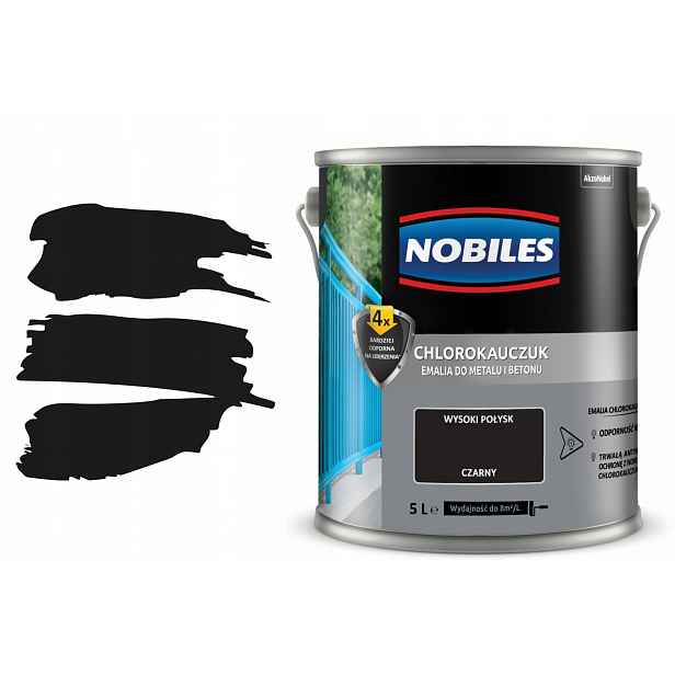Barva barva Chlorokaučuk Černá 5 l Nobiles