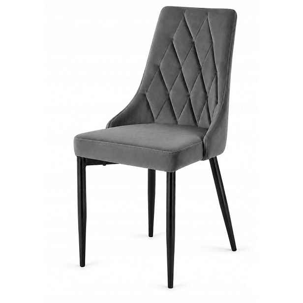 Čalouněná židle Sofia Dark Grey Velvet Smoke Lugano