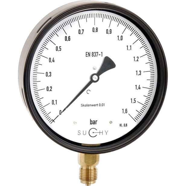 Manometr nízkotlaký spodní 100 mm 1/2" 0–400 mbar