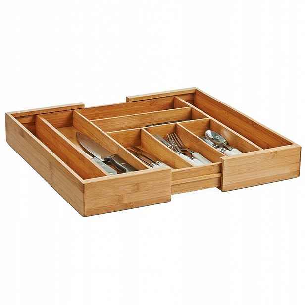 Nastavitelná vložka na příbory, bambus, 35-58 x 43 x 6,5 cm, Zeller