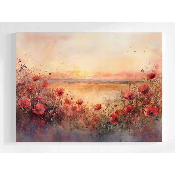 Plakát Krajina Pole Louka Květiny Maki Pohled 100x75