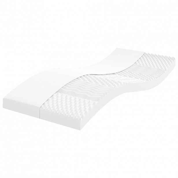 vidaXL Pěnová matrace bílá 90 x 220 cm 7 zón tvrdost 20 ILD