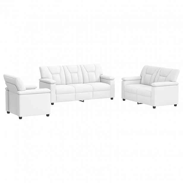 vidaXL Set pohovek 3 pcs Bílá Umělá kůže