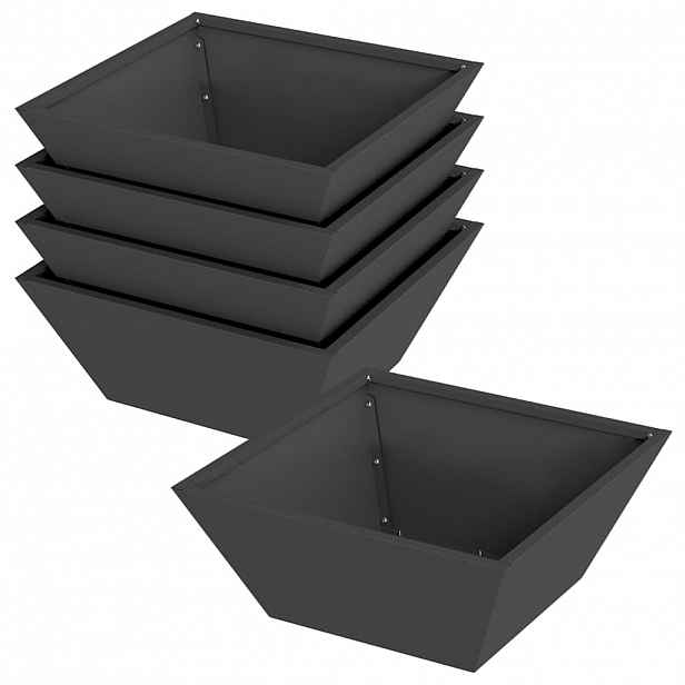 vidaXL Zahradní pěstebník 5 ks Černá 40 x 40 x 15 cm