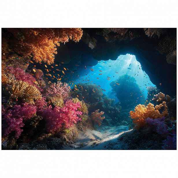 Wallarena FOTOTAPETA s motivem oceánského korálového útesu hnědá 200x140 cm
