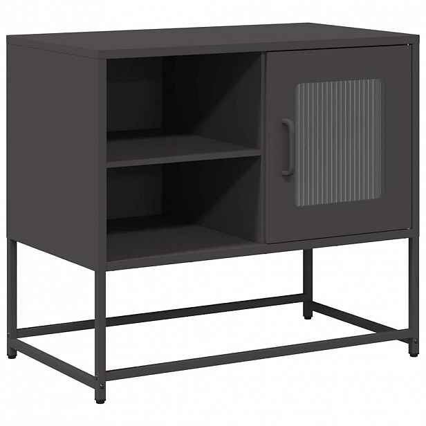 vidaXL TV skříňka černá 68 x 39 x 60,5 cm ocel