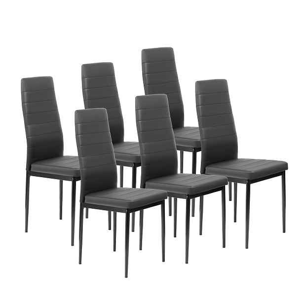 Furnify Křeslo Hygge 6 ks z eko-kůže Do jídelny Kovové nohy