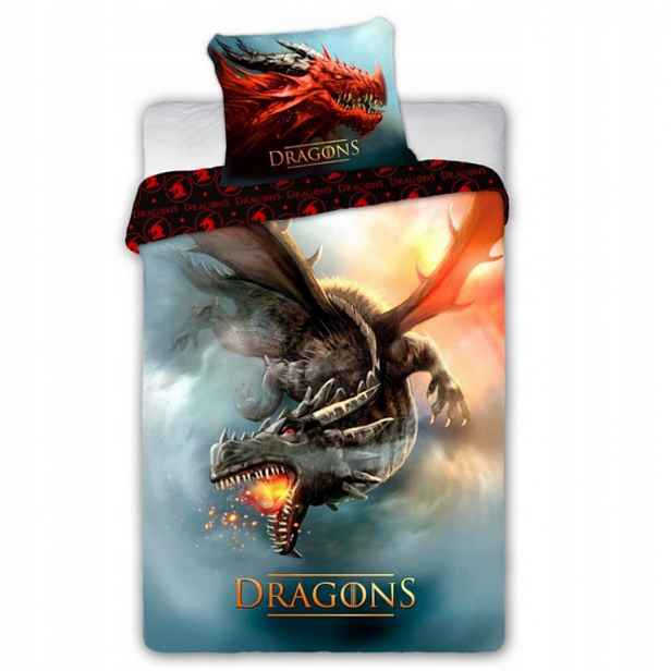 Povlečení Bavlněné Ohnivý drak Dragons 160x200 Dynamický potisk