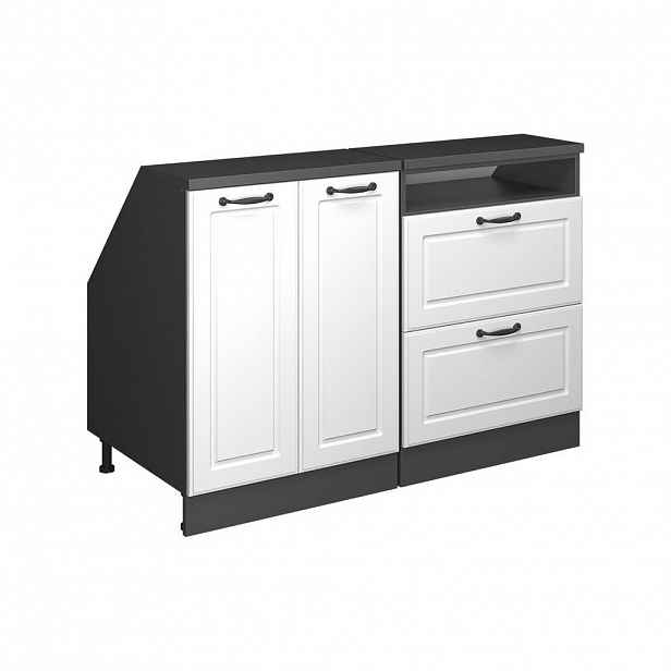 Vicco SADA SKŘÍNÍ PRO ŠIKMOU STŘECHU Rion Bílý venkovský dům 120 cm Sada 2 korpusů skříně hloubka 60 cm