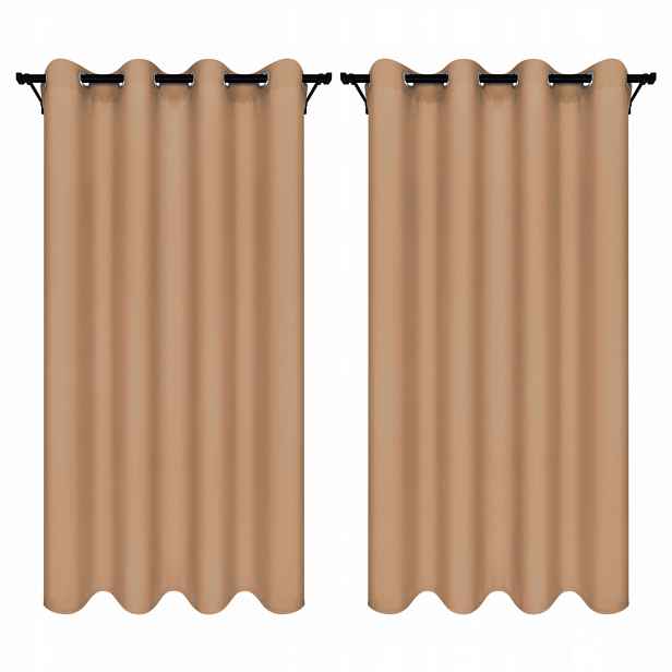 Záclony Na Průchodkách 140x230 Karamel Karamelové Záclony 2 Kusy