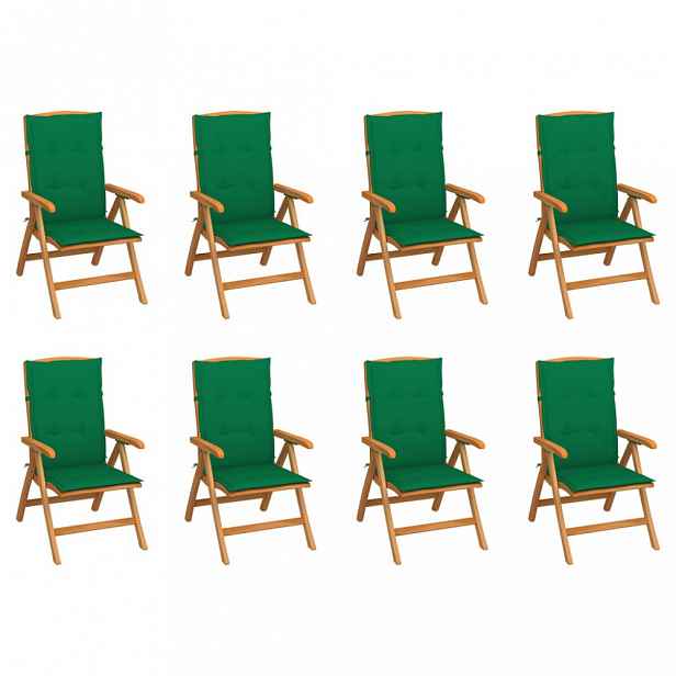 Zahradní židle teak / látka Tmavě zelená