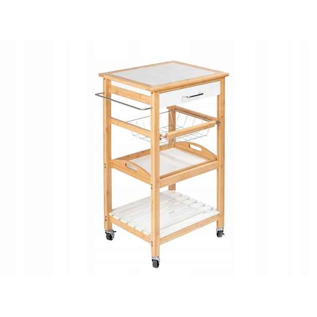 Kuchyňský vozík Finja, bambus Mdf, 38 x 49 x 81 cm, Wenko
