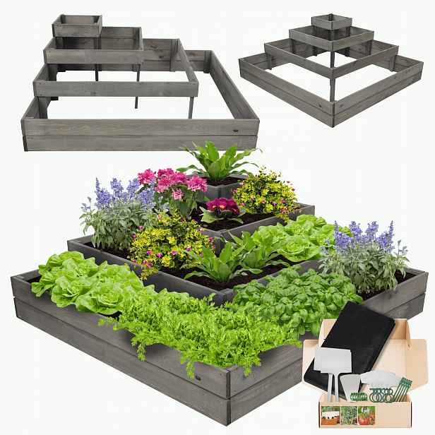 Rohové skříně zeleninový záhon květináč pařeniště kaskádový patrový 45x120x120