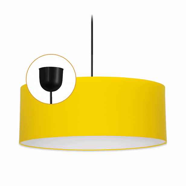 Stropní svítidlo s krytem Lustr Závěsná lampa 1 x E27 Žluté stínidlo 40 cm