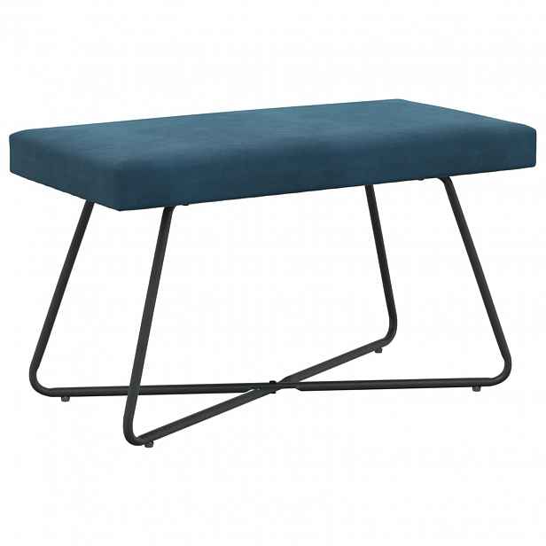 vidaXL lavice Modrá 80 x 40 x 45 cm Samet