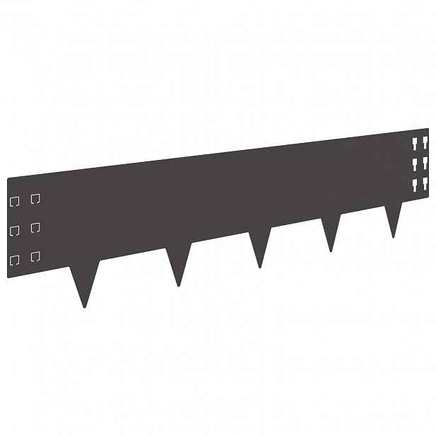 vidaXL Okraj trávníku 10 ks 100 x 25 cm Ocel Černá