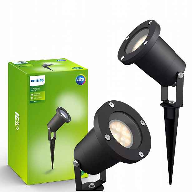 Zahradní reflektorová lampa GU10 IP44 černá Puled Philips
