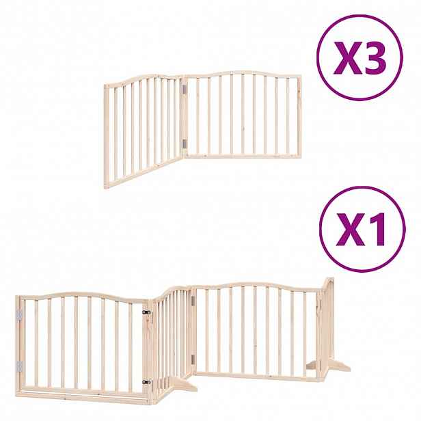 vidaXL Zábrana pro psy s dvířky skládací 10 panelů 800 cm topol