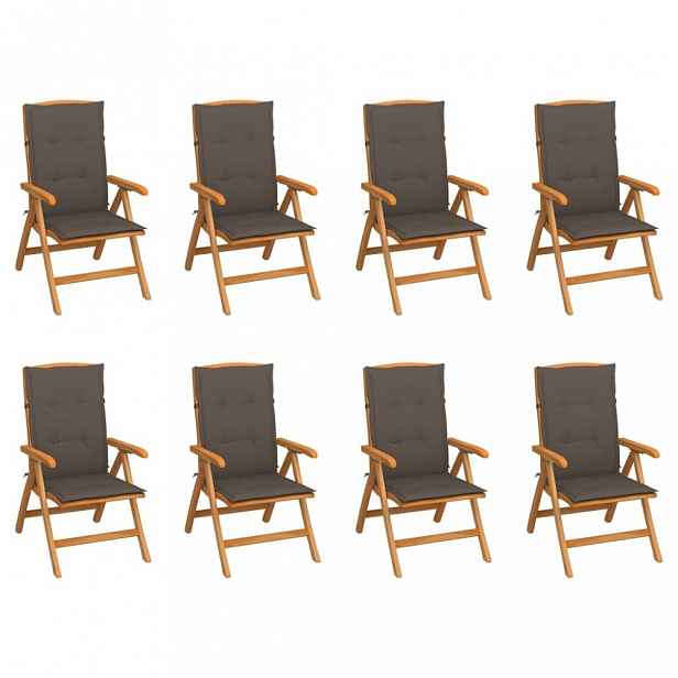 Zahradní židle teak / látka Šedohnědá taupe
