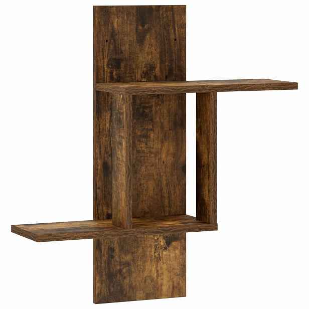 vidaXL Nástěnná polička Kouřový dub 59 x 17 x 63 cm Kompozitní dřevo