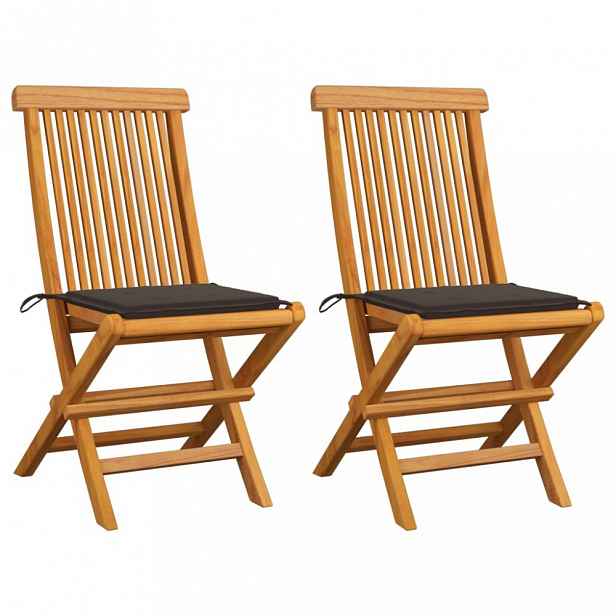 Zahradní židle teak / látka Šedohnědá taupe