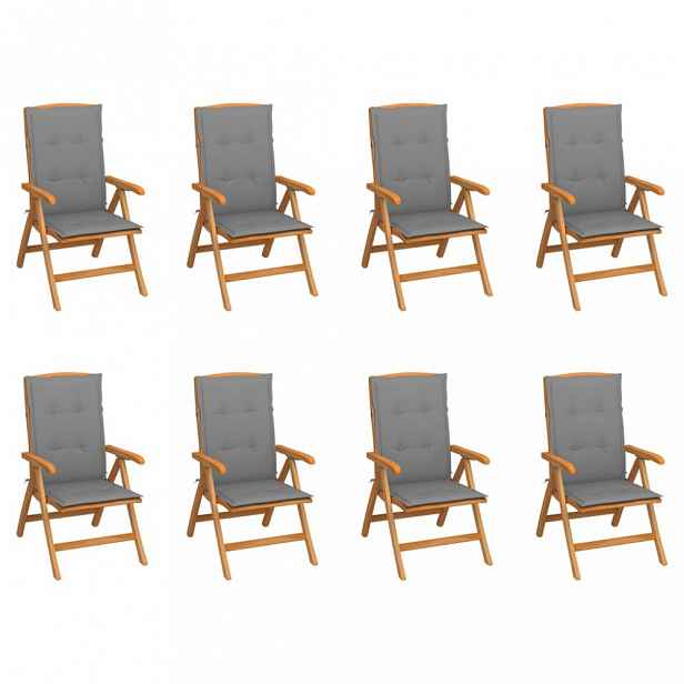 Zahradní židle 2 teak / látka Šedá