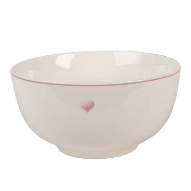Porcelánová miska se srdíčkem Beautiful Heart - Ø 14*7 cm / 500 ml Clayre & Eef