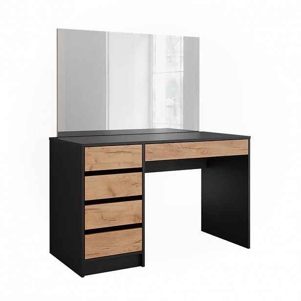 Vicco KOSMETICKÝ STOLEK Sherry Antracit/zlatý dub 120 x 75 cm se zrcadlem